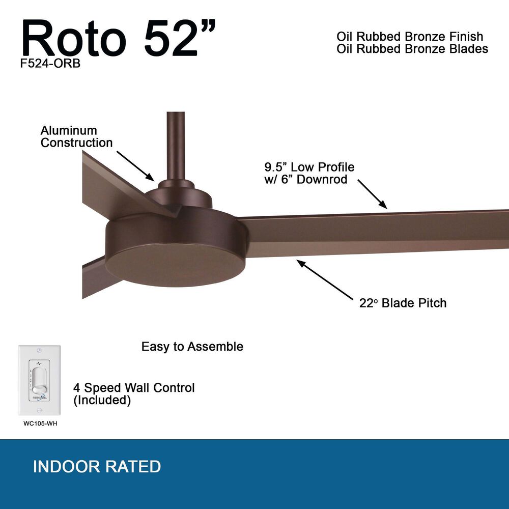 Minka-Aire Roto 52" Ceiling Fan in Oil Rubbed Bronze, , large
