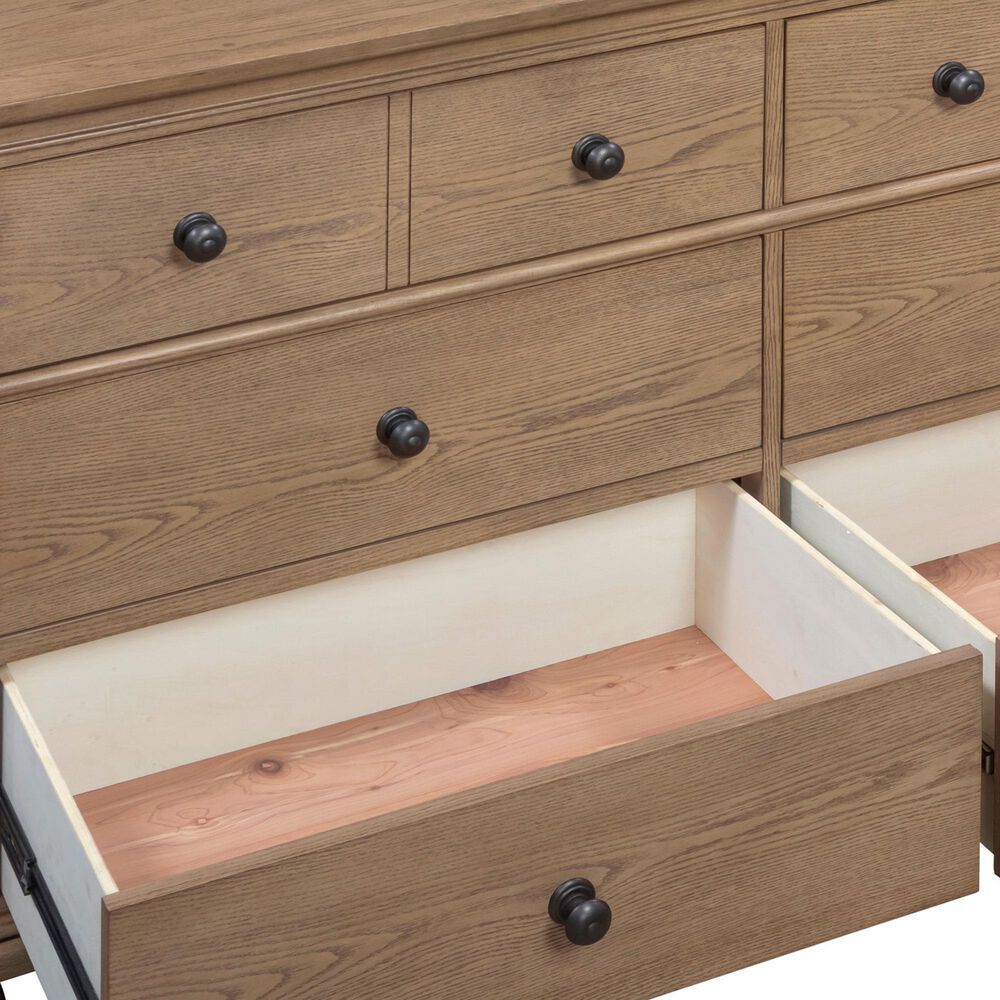 Riva Ridge Oxford 4-Piece King Sleigh Storage Bedroom Set in Tan with USB Ports, , large