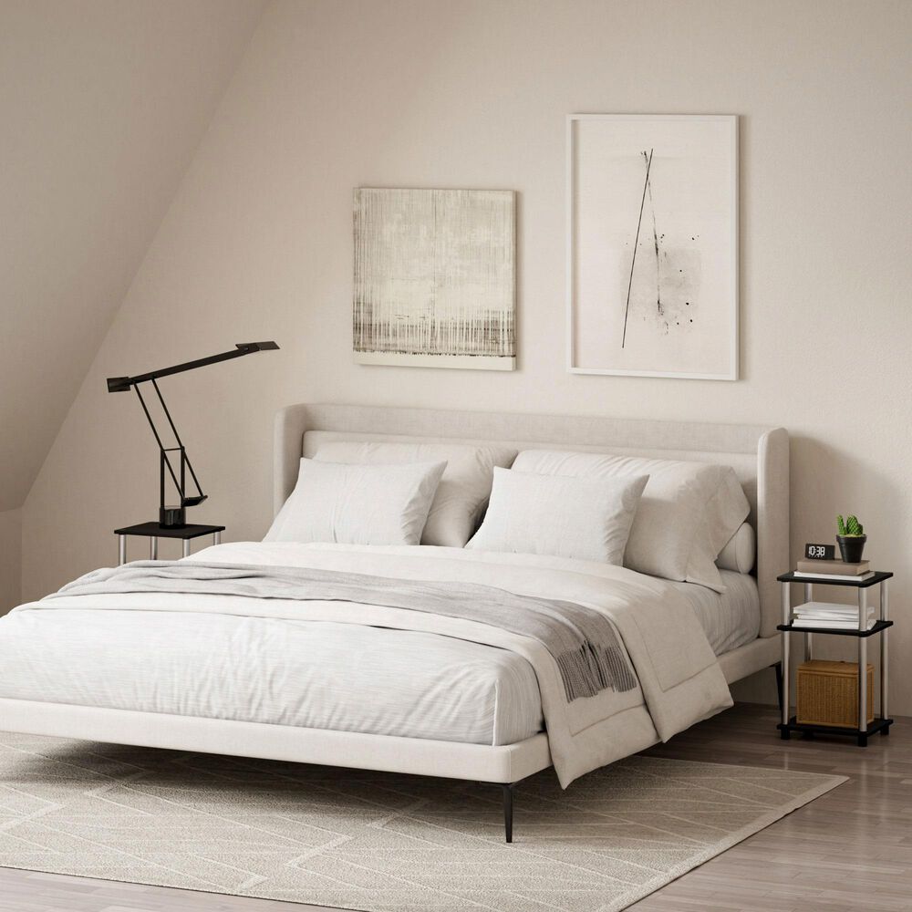 HOMLUX 3-Tier Turn-N-Tube End Table in Americano and Chrome (Set of 2), , large