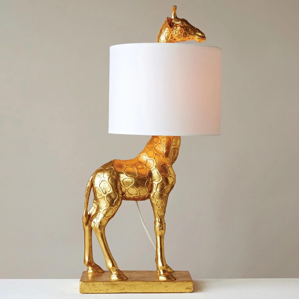 Creative Coop Serengeti Giraffe Table Lamp in Distressed Gold, , large