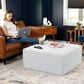 Jaxx Fairlie Boucle Fabric Ottoman in White, , large