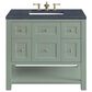 James Martin Vanities Breckenridge 36" Single Bathroom Vanity in Smokey Celadon with 3 cm Charcoal Soapstone Quartz Top and Rectangular Sink, , large