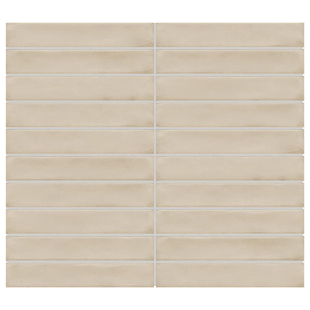 Dal-Tile Artcrafted Dune 1" x 6" Straight Joint on 11.5" x 9.75" Glazed Ceramic Mosaic Sheet, , large