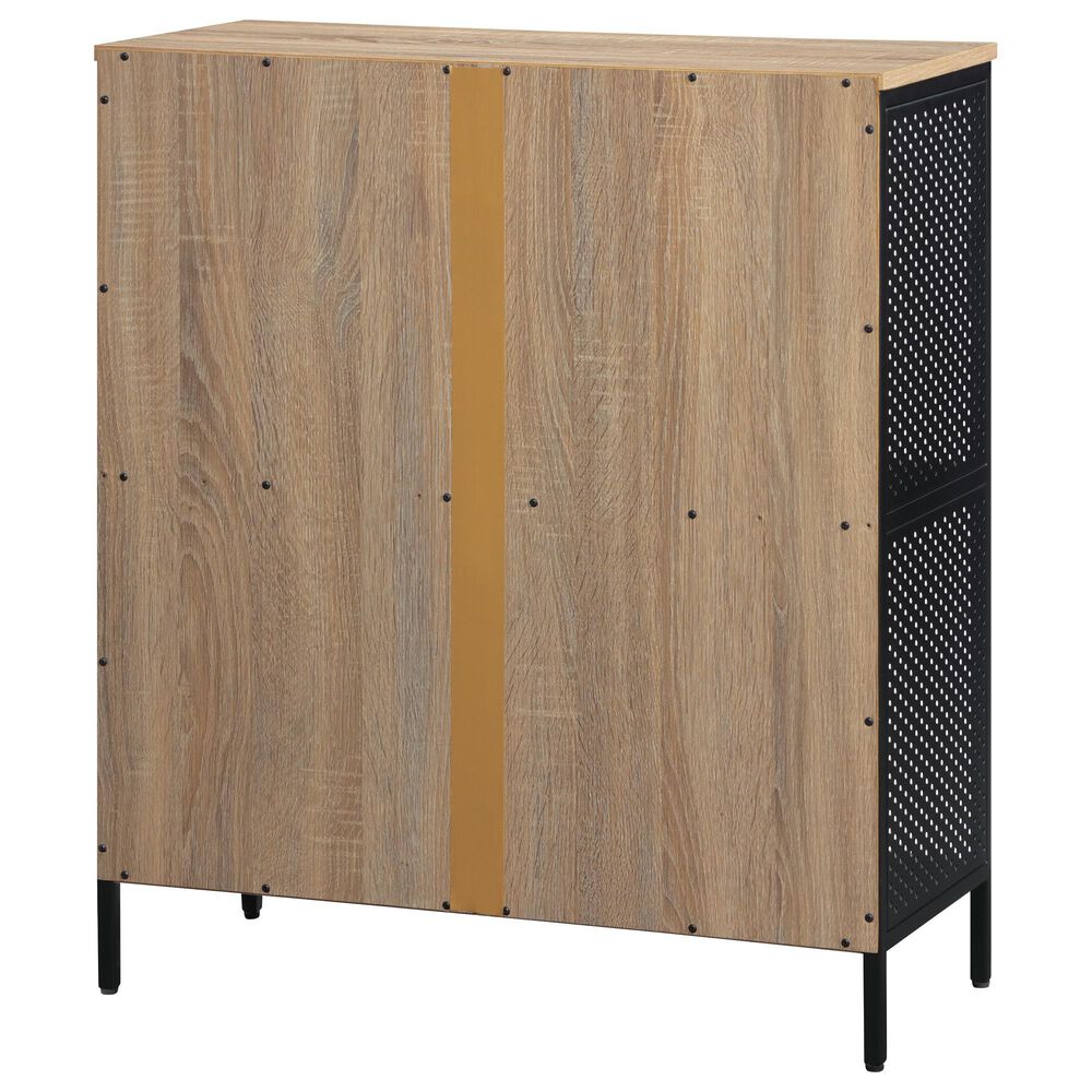 OSP Home Ace 2-Piece Desk with Hutch and Bookcase in River Oak and Black, , large