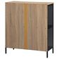 OSP Home Ace 2-Piece Desk with Hutch and Bookcase in River Oak and Black, , large