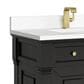 James Martin Vanities Brookfield 36" Single Bathroom Vanity in Black Onyx with Single Hole 3 cm White Zeus Quartz Top and Rectangular Sink, , large
