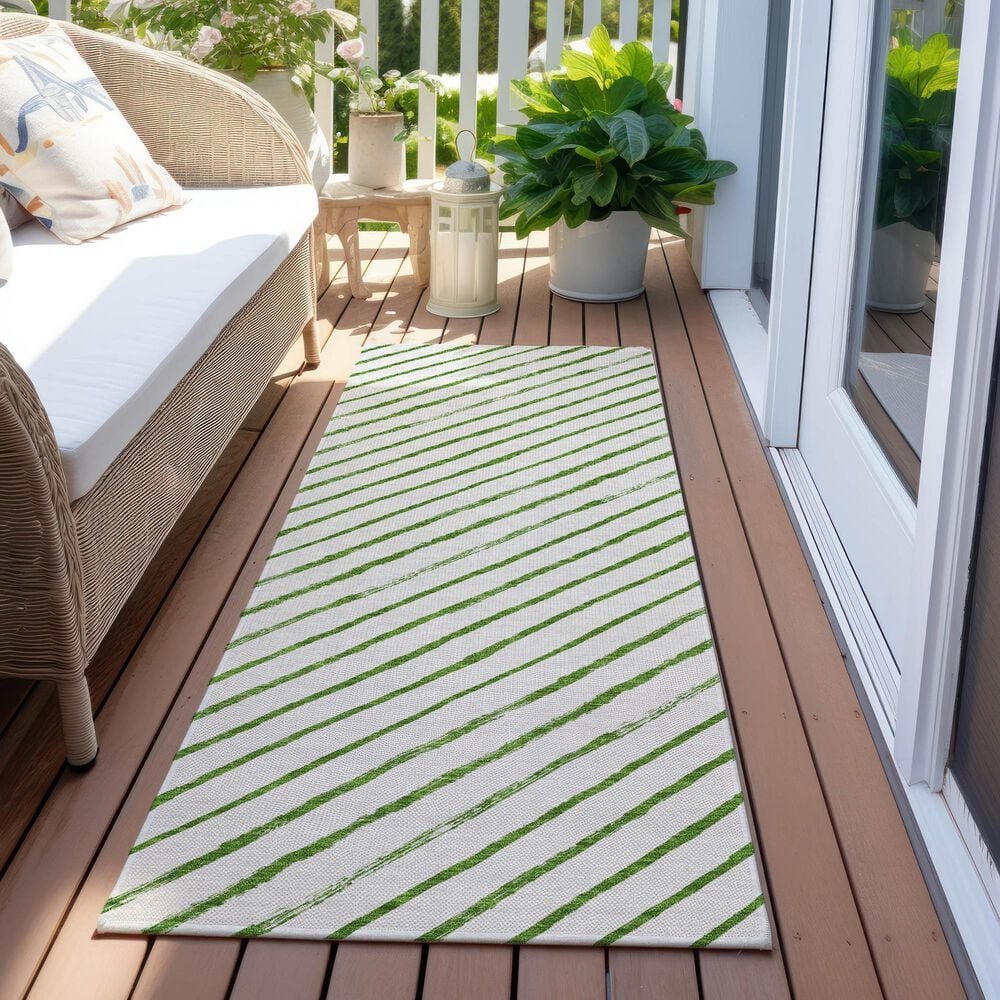 Dalyn Rug Company Wonderland WN27 2&#39;3&quot; x 7&#39;6&quot; Green Indoor/Outdoor Runner, , large
