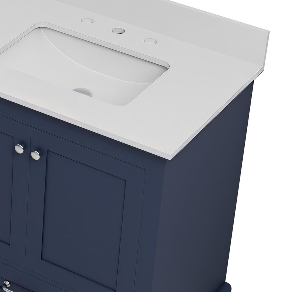 Lexora Home Dukes 80" Double Bathroom Vanity in Navy Blue with 2 cm White Quartz Top and Rectangular Sinks, , large