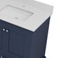 Lexora Home Dukes 80" Double Bathroom Vanity in Navy Blue with 2 cm White Quartz Top and Rectangular Sinks, , large