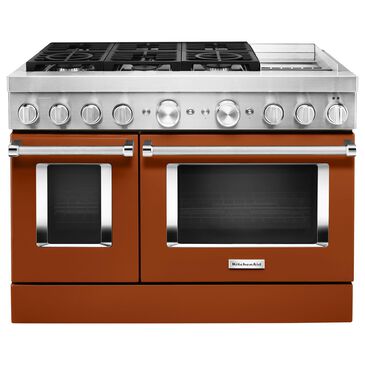 KitchenAid 6.3 Cu. Ft. Freestanding Double Oven Dual Fuel Range with True Convection in Scorched Orange, , large