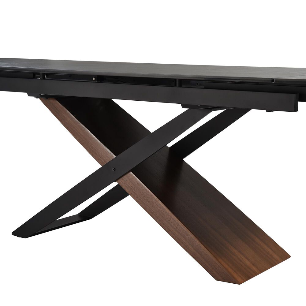 Blue River Milena Extendable Dining Table in Shadow, Walnut and Black - Table Only, , large