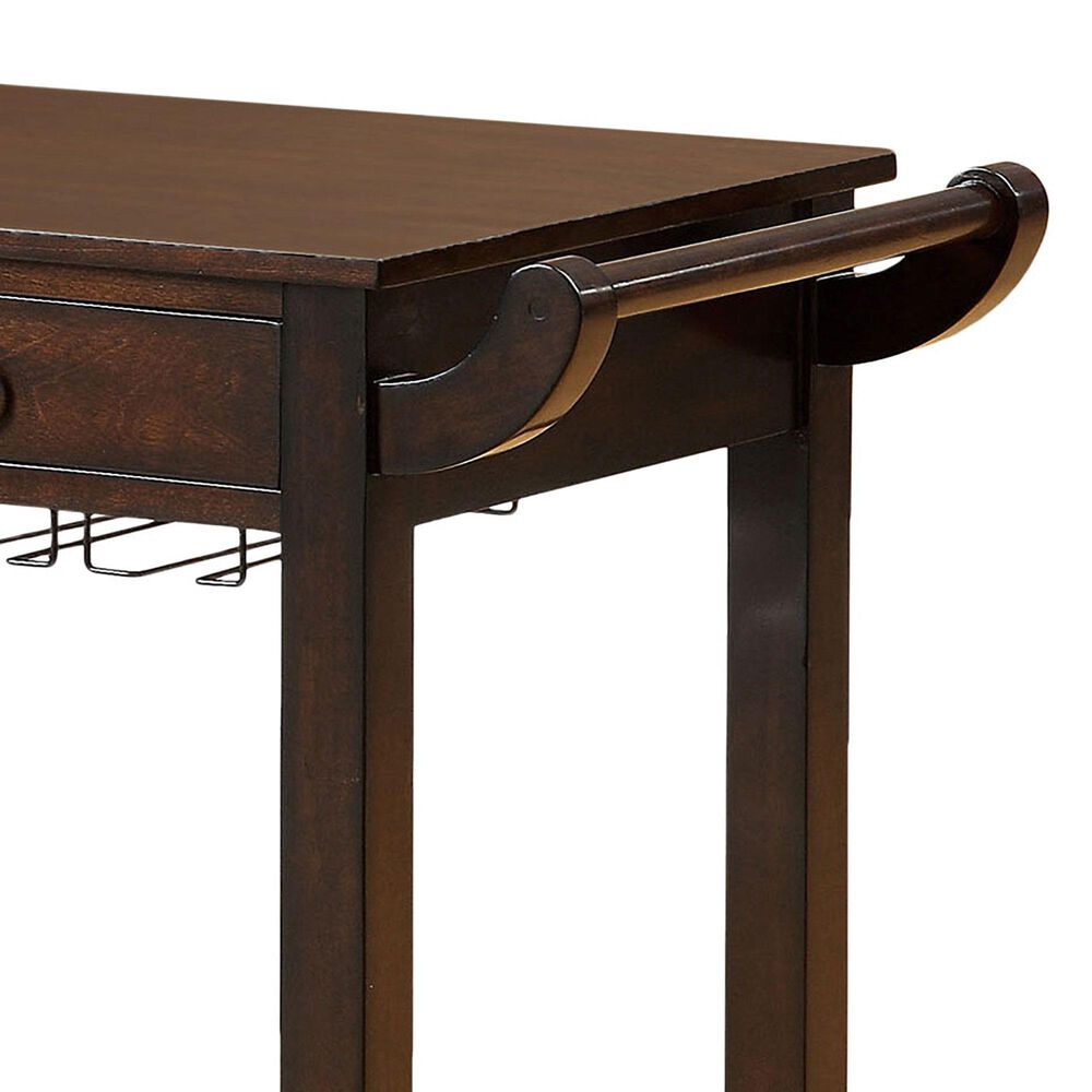 Furniture of America Mcrae Kitchen Cart in Dark Walnut, , large