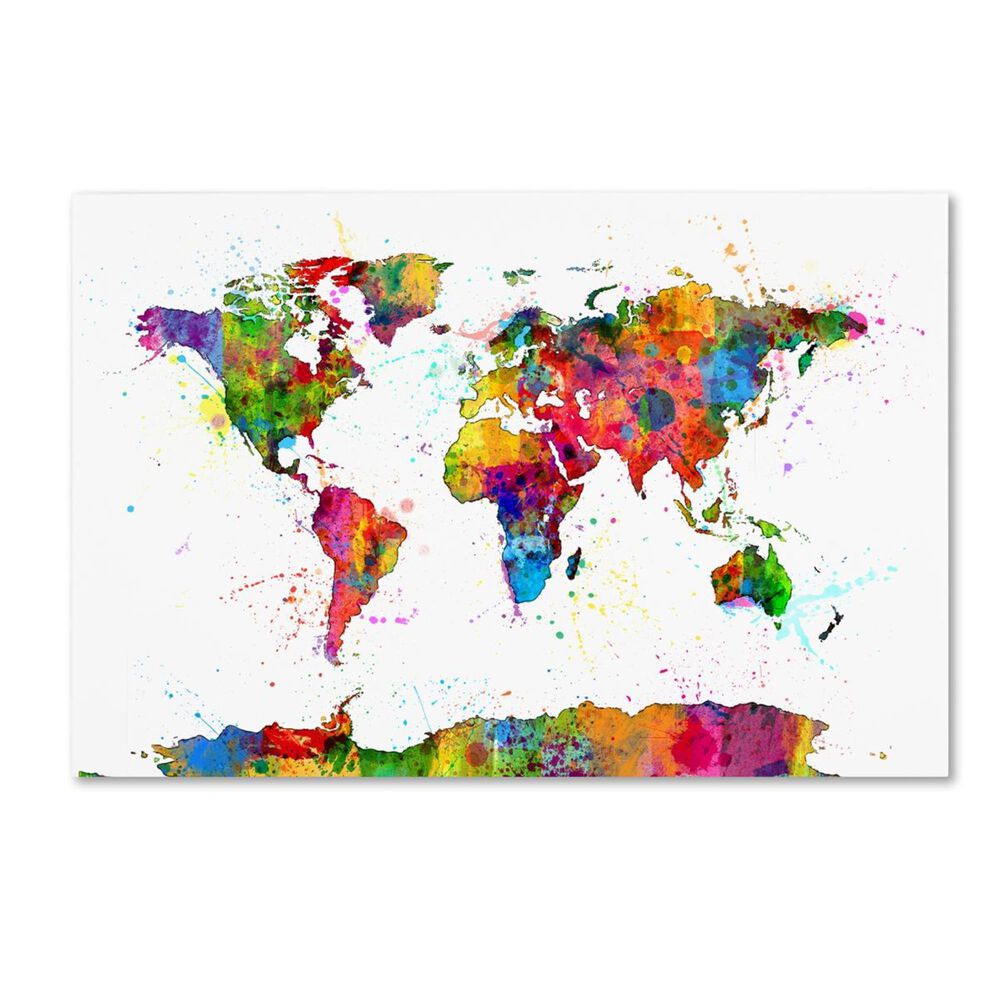Timberlake Michael Tompsett "Map of the World Watercolor" Canvas Art, , large