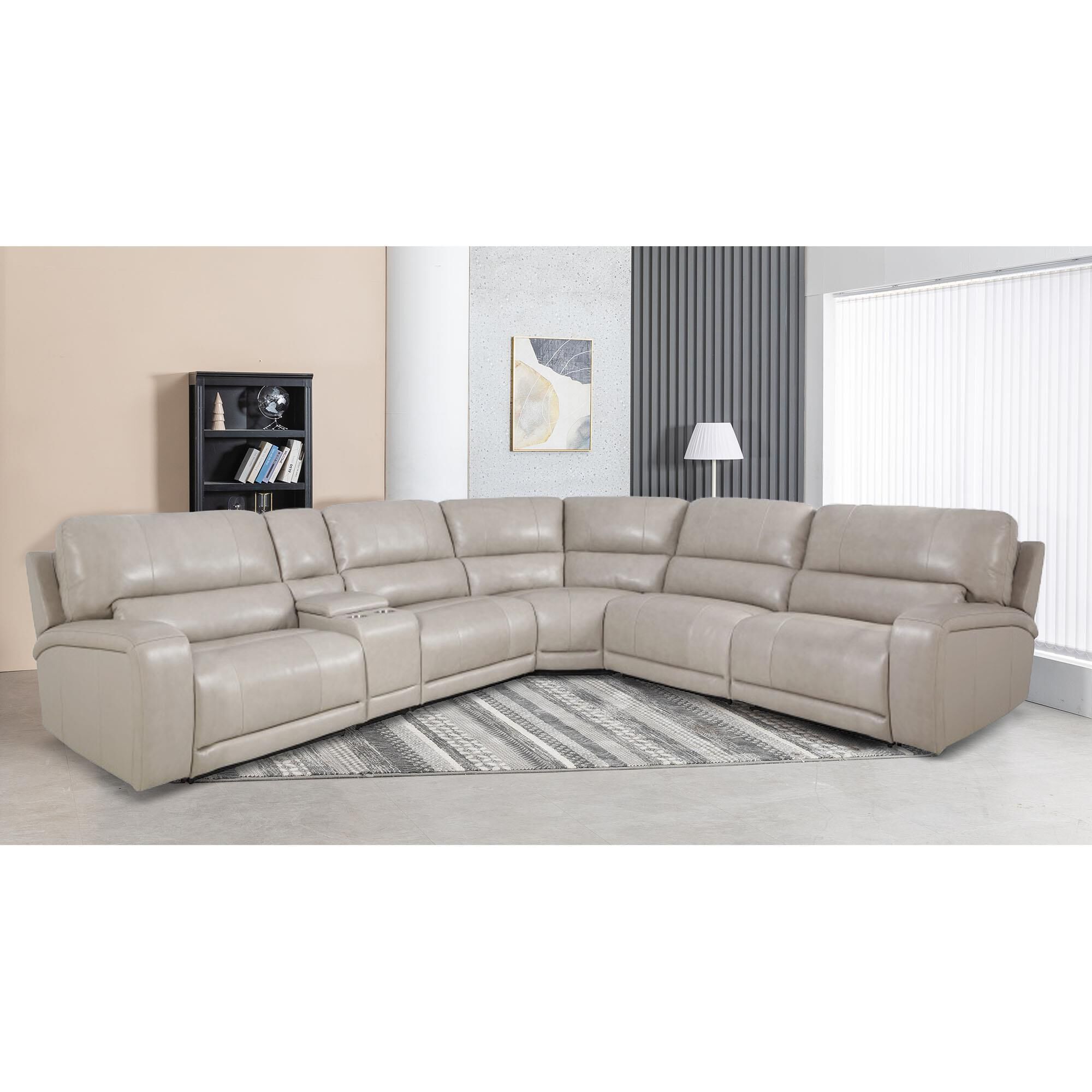 Tan reclining sectional sale