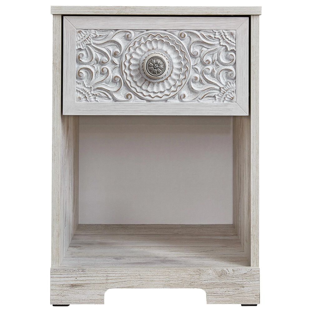 Ashley Paxberry 16&quot; 1-Drawer Nightstand in Whitewash, , large