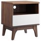 Modway Envision 1 Drawer and Shelf Nightstand in Walnut White, , large