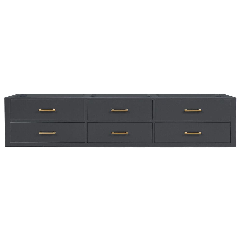 Lexora Home Castor 84&quot; Double Bathroom Vanity in Black with 2 cm White Quartz Top and Rectangular Sinks, , large