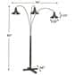 Ashley Sheriel Metal Arc Floor Lamp in Black, , large