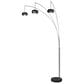 Anthony California 90" 3-Arm Arc Floor Lamp with Black Shade in Nickel, , large