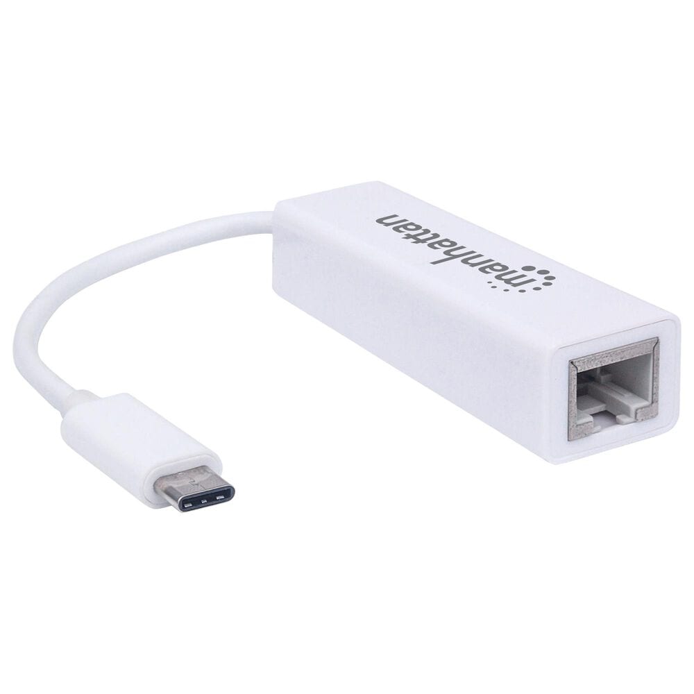 Manhattan Type-C to Gigabit Network Adapter in White, , large