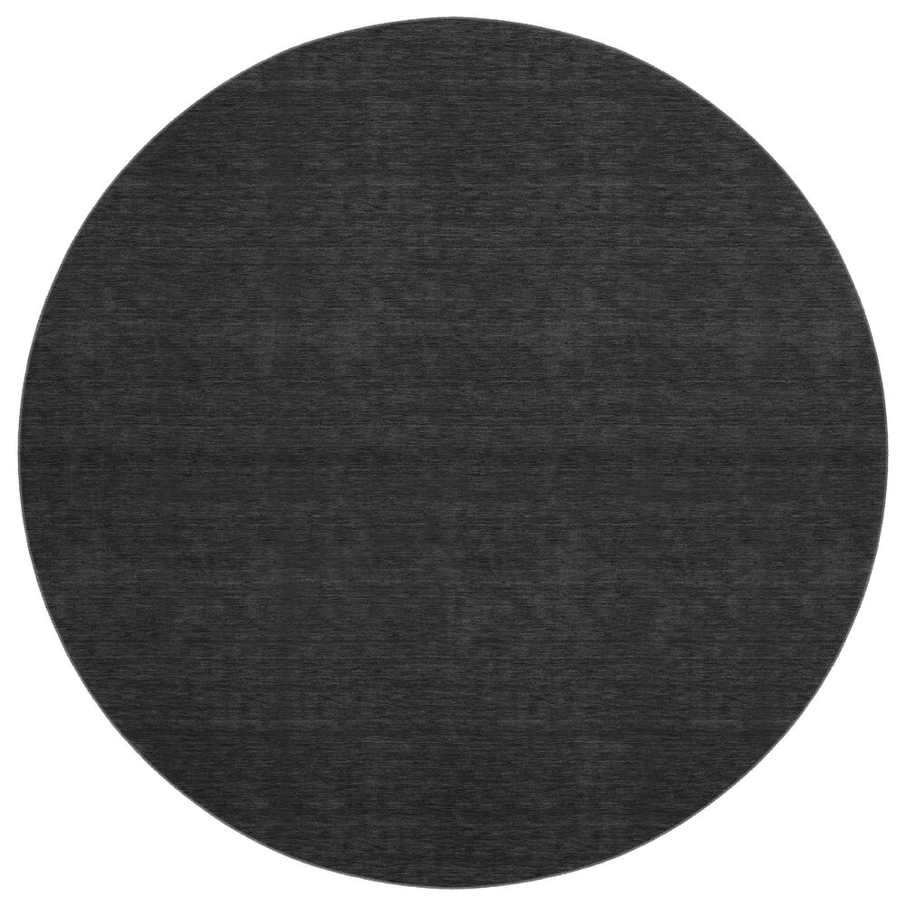Dalyn Rug Company Soft Essentials Solid Black 8" Round Area Rug, , large