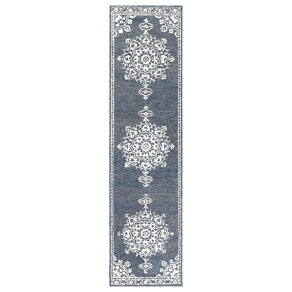 Surya Granada GND-2309 2'6" x 10' Charcoal and Cream Runner Rug, , large