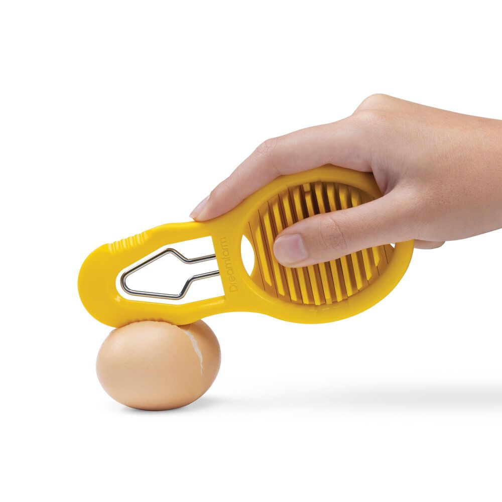 Dreamfarm Eggler Egg Cracker Peeler Slicer in Yellow and Stainless Steel, , large