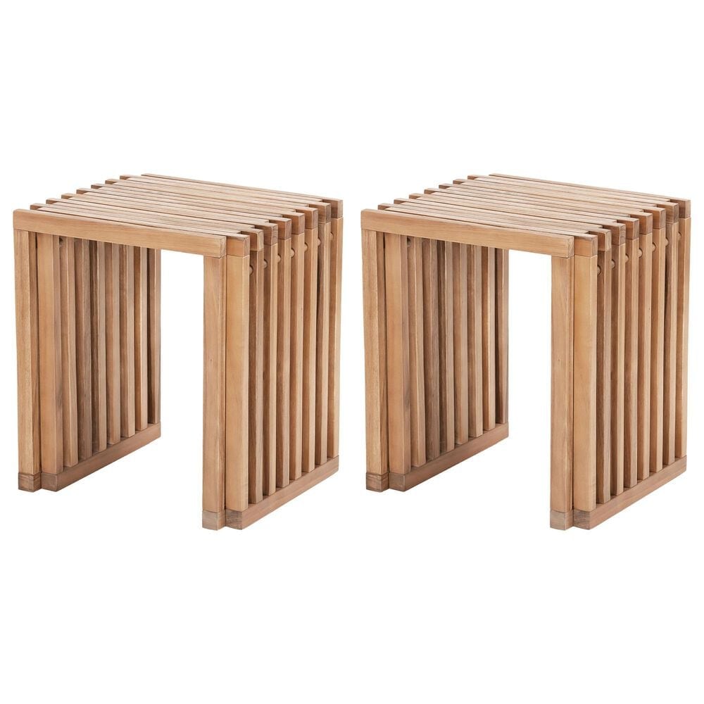 Zuo Modern Riviera Patio Extendable Stool in Natural (Set of 2), , large