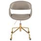 Lumisource Curvo Task Chair with Light Grey Cushion in Gold, , large