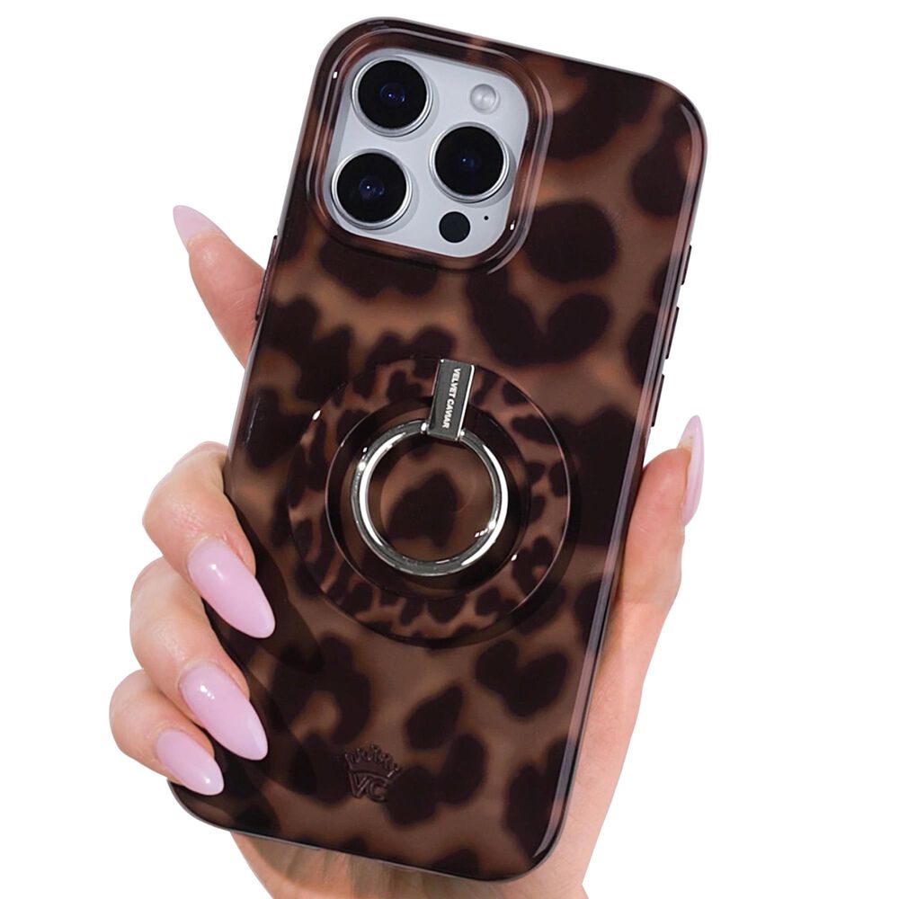 Velvet Caviar MagSafe Phone Grip Ring in It Girl Leopard, , large