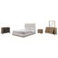 Sterling Timber Elure 5 Piece King Upholstered Panel Bedroom Set in Latte, , large
