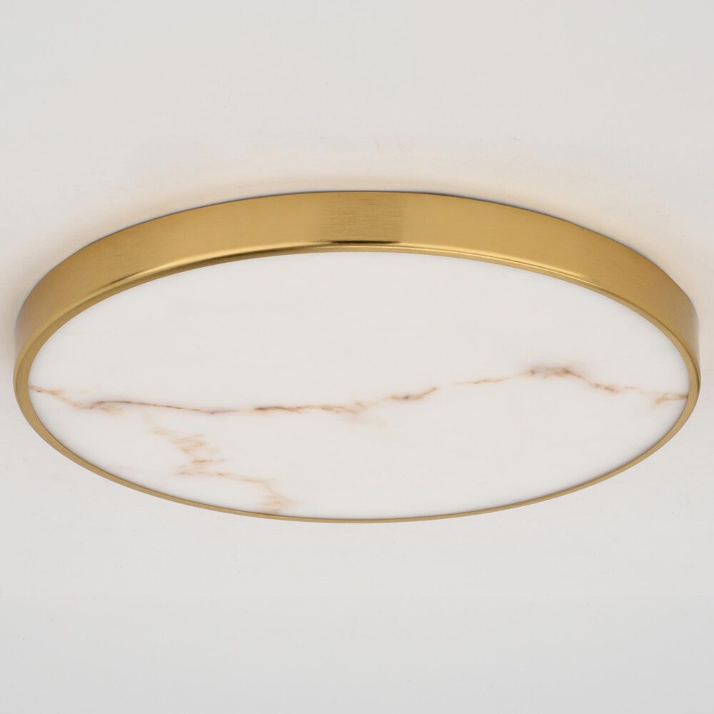Vaxcel Aurelia 12" 1-Light Flush Mount in Brushed Brass, , large