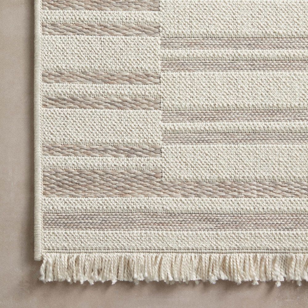 Amber Lewis x Loloi Malibu MAB-03 5&#39;1&quot; x 7&#39;7&quot; Ivory and Dove Indoor/Outdoor Area Rug, , large