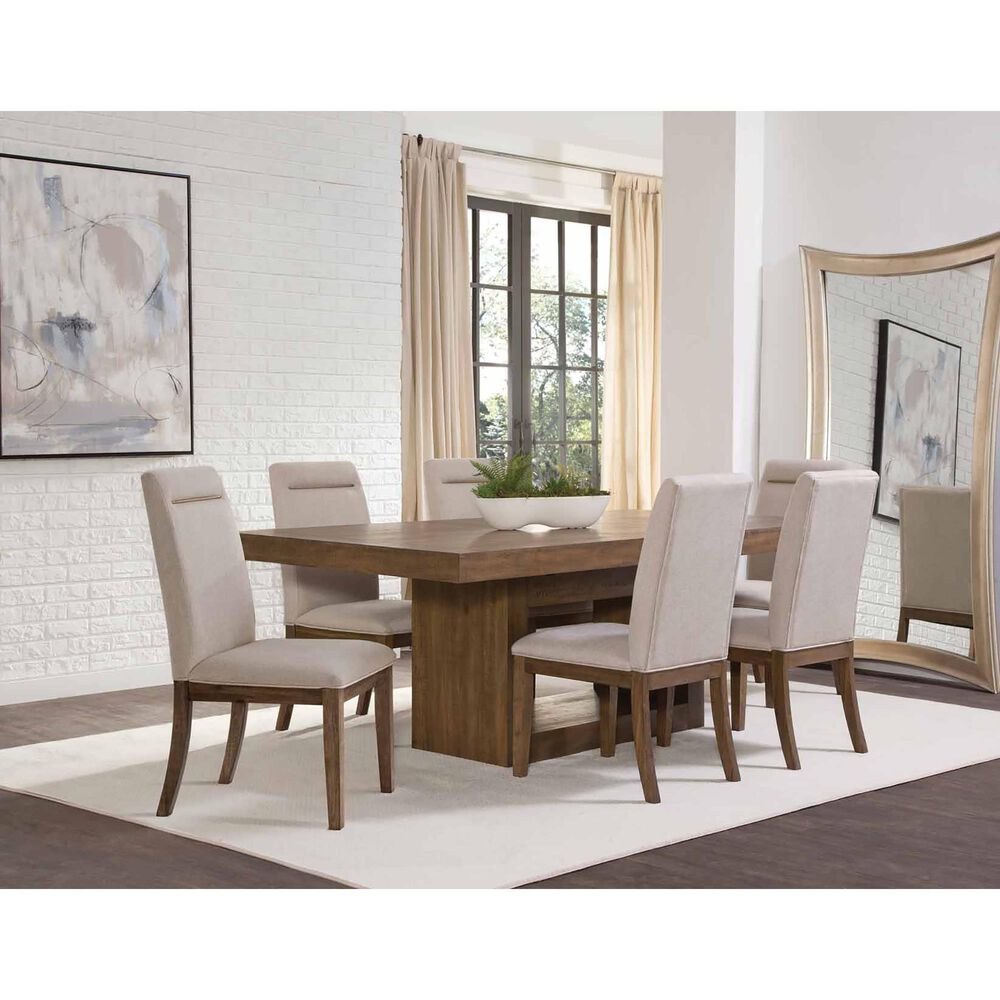 Crystal City Garland 7-Piece Rectangular Dining Set in Toffee, , large