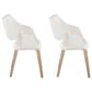 LumiSource Curvo Arm Chair with White Faux Leather Cushion in Whitewashed Wood (Set of 2), , large