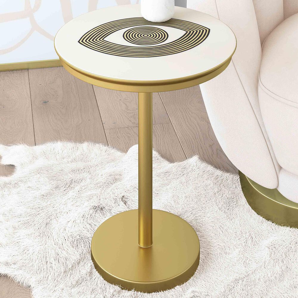 Tov Furniture Eye Side Table in Brass, , large