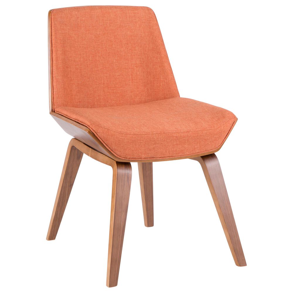 Lumisource Corazza Dining Chair in Orange/Walnut, , large