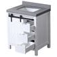 Lexora Home Marsyas 30" Single Bathroom Vanity in White with Grey Quartz Top and Rectangular Sink, , large