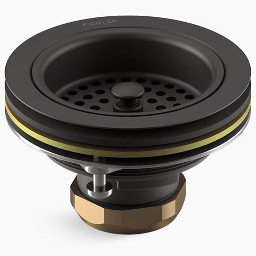 Kohler Duostrainer 4.5" Sink Drain and Strainer Basket in Matte Black, , large