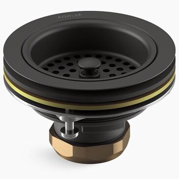 Kohler Duostrainer 4.5" Sink Drain and Strainer Basket in Matte Black, , large