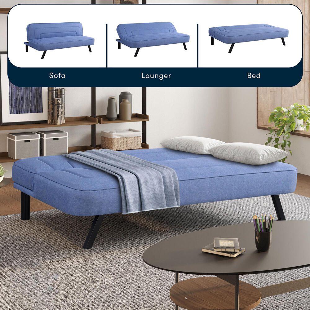 Lifestyle Solutions Frankie Convertible Sofa in Blue, , large