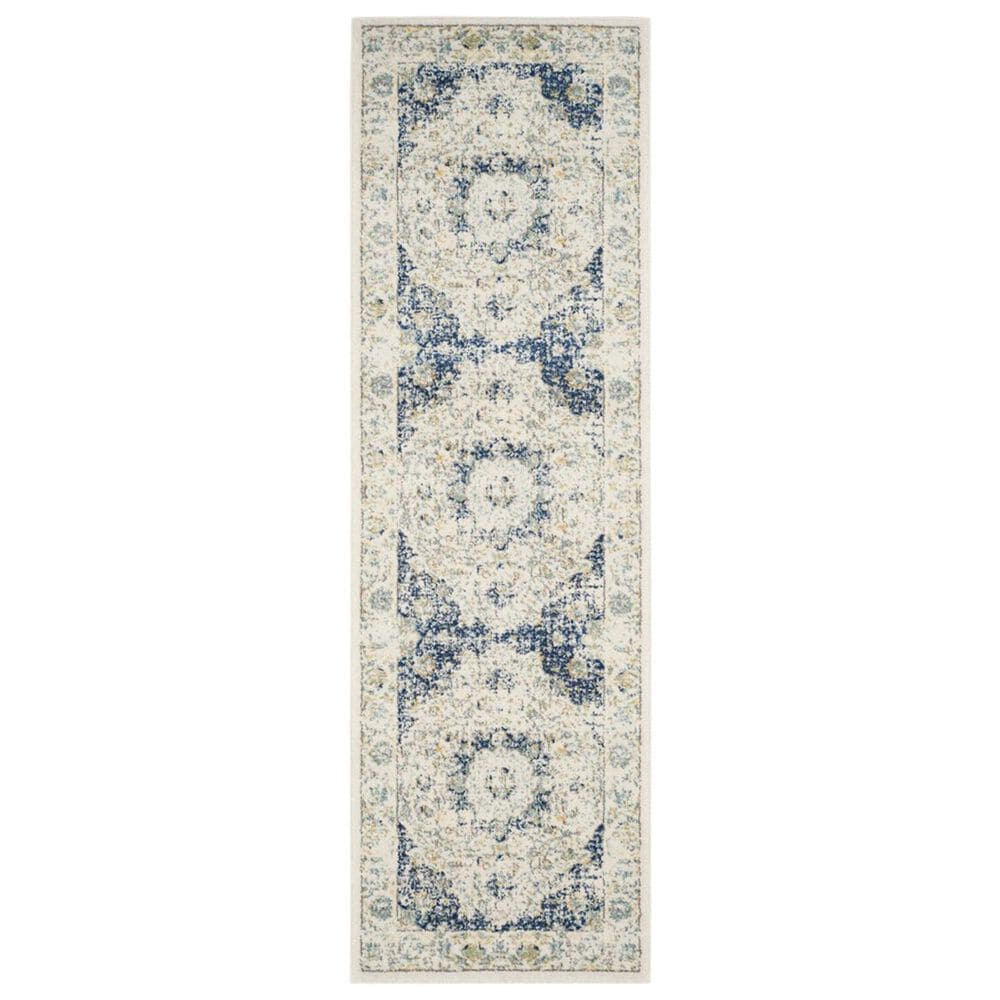 Safavieh Evoke EVK220C 2"2" x 21" Ivory and Blue Runner, , large