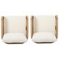 Hearth and Haven 24.8" Outdoor Armchair with Light Teak Frame in Beige (Set of 2), , large