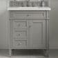 James Martin Vanities Brittany 30" Single Bathroom Vanity in Urban Gray with 3 cm Lime Delight Quartz Top and Rectangular Sink, , large