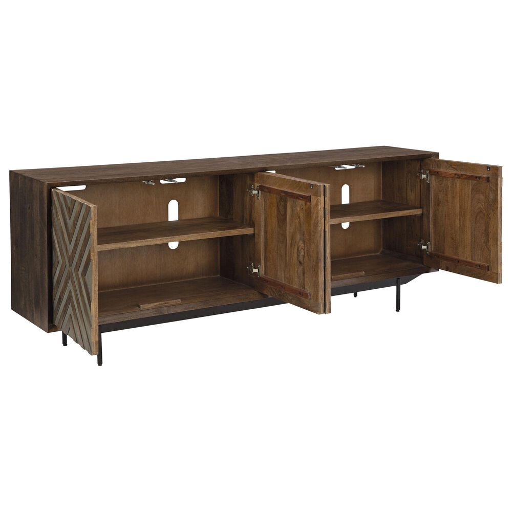 Ashley Dreggan Accent Cabinet in Warm Walnut, Grayish Gold and Black, , large
