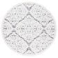 Safavieh Cabana CBN660A 6"7" Round Ivory and Grey Indoor/Outdoor Area Performance Rug, , large