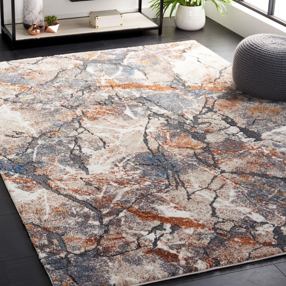 Safavieh Cyrus Shag CYR140F CYRUS SHAG 3&#39; x 5&#39; Grey and Rust Area Rug, , large