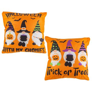 The Gerson Company 16" Halloween Gnome Throw Pillow in Orange (Set of 2), , large
