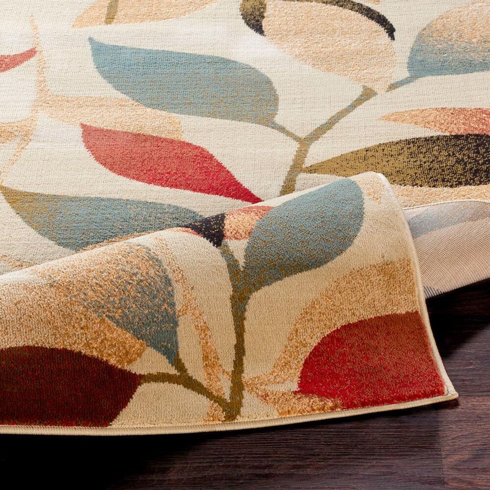Surya Riley Light Green, Dark Brown, Olive, Red, Charcoal, Black and Mustard 6&#39;7&quot; x 9&#39;6&quot; Area Rug, , large