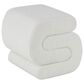Maple and Jade 20" Boucle Accent Ottoman in White, , large